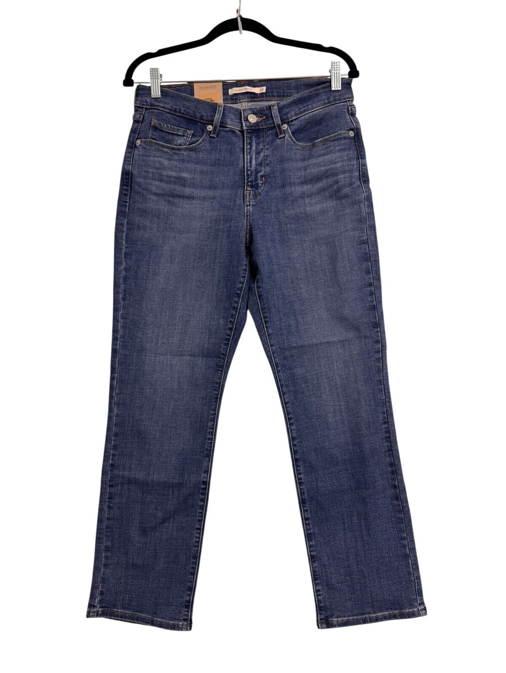 Levi's Classic Straight Jeans Womens Size 6 Short Blue Denim Stellar Stretch NWT